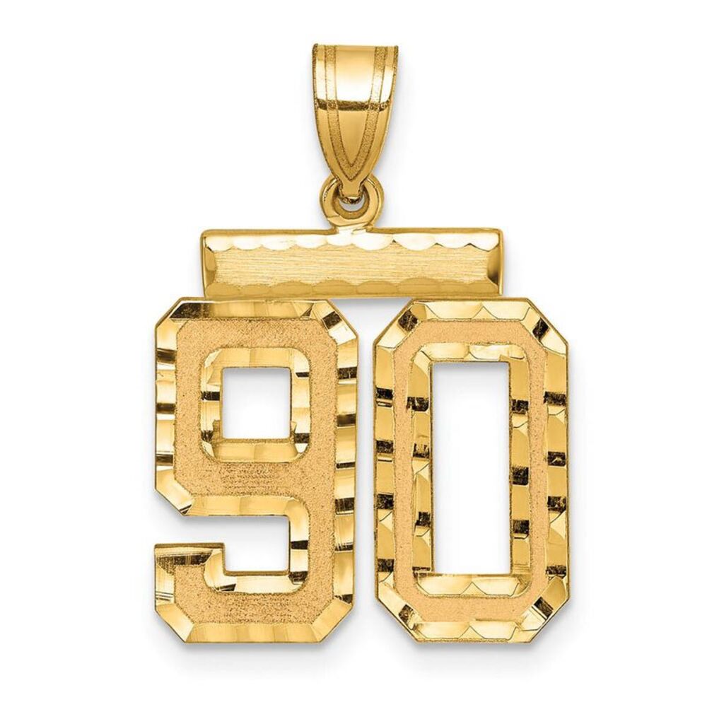 14K Yellow Gold, Varsity Collection, Medium D/C Pendant Number 90